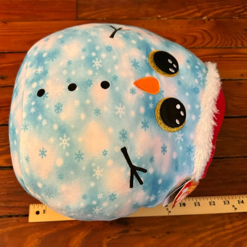 Ty Squishy Beanies FLECK The Snowman NWT Plush Pillow